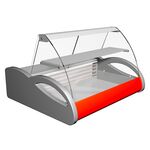 Витрина холодильная Polus A87 SV 1,5-1 (ВХСн-1,5 Арго) (ВХСн-1,5 Арго 0011-3020 (бок сер, декор красн.))