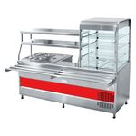 Прилавок-витрина холодильный мармитный Abat ПВХМ-70КМУ НЕРЖ правая