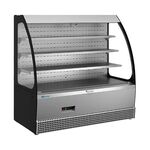 Витрина холодильная Kayman KВК-1305МГ Люкс (Черный) открытая пристенная