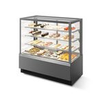 Витрина холодильная Chilz Vete KUB LUX 130 (серый матовый / шлифованная нержавейка)