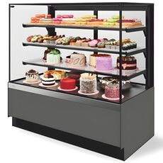 Витрина холодильная Chilz Vete II KUB LUX 90 (серый матовый / шлифованная нержавейка)