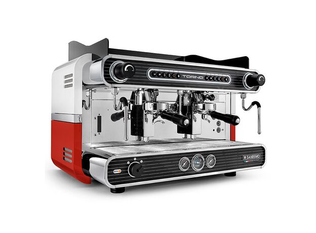 Кофемашина-автомат Sanremo Torino SED 2GR (красно-белая) низкая группа
