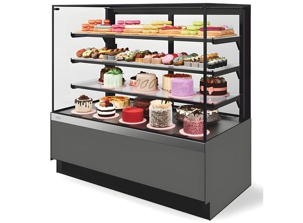Витрина холодильная Chilz Vete II KUB LUX 90 (серый матовый / шлифованная нержавейка)